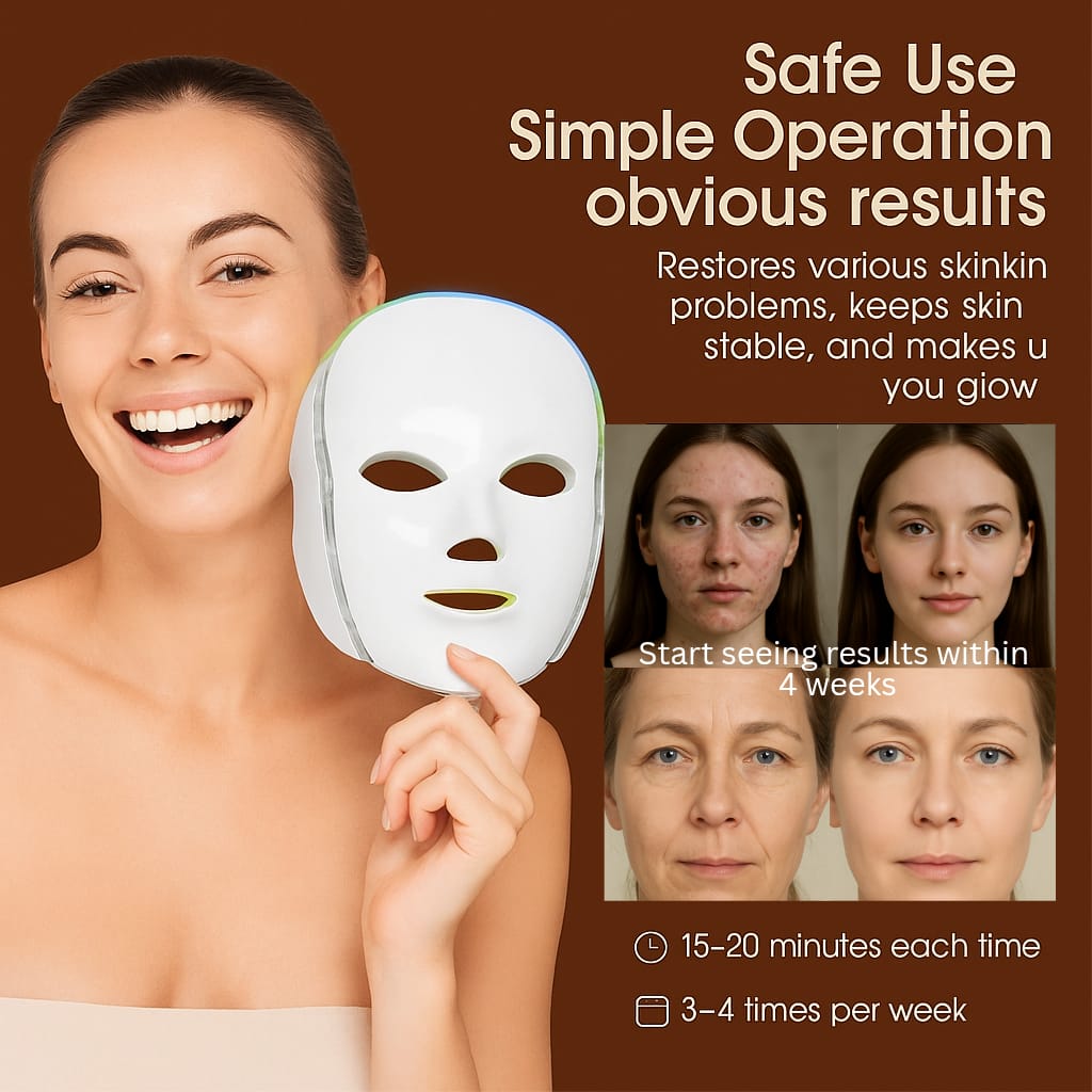 Lunara Glow PRO 7-Color LED Face Mask– Restore, Rejuvenate, Radiate