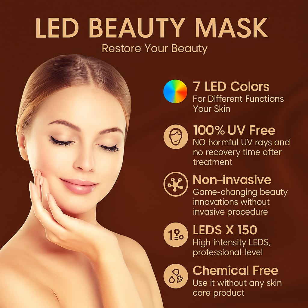 Lunara Glow PRO 7-Color LED Face Mask– Restore, Rejuvenate, Radiate